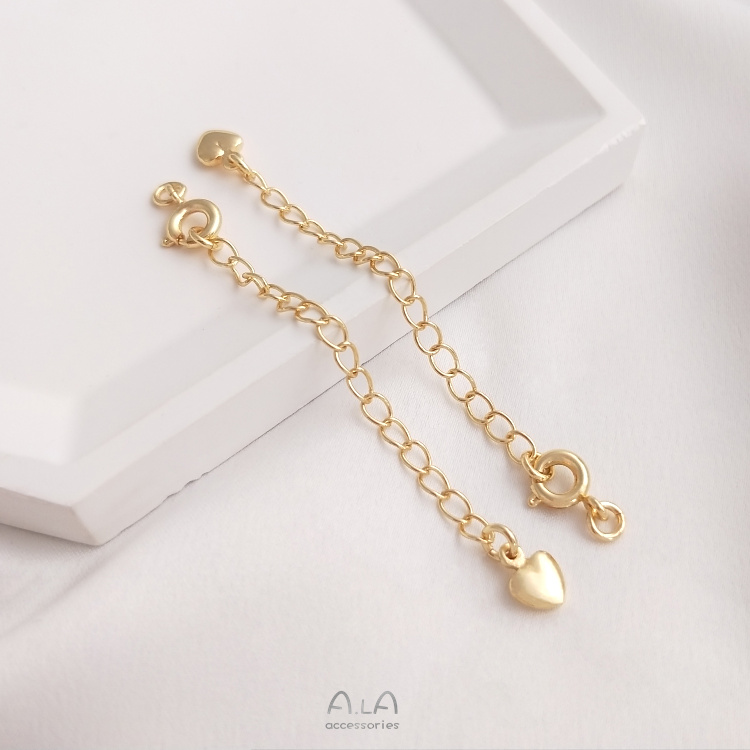 COLOR-PRESERVING TAIL CHAIN 14K GOLD-FILLED EXTENSION CHAIN HAND-MADE MATERIALS DIY BRACELETS NECKLACES SNAP BUCKLES JEWELRY ACCESSORIES