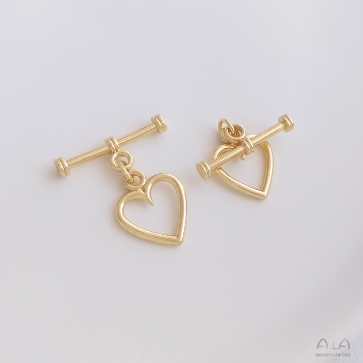 COLOR-RETAINING JEWELRY CLASP 14K GOLD-FILLED THREAD LACE ROUND HEART DIAMOND OT CLASP DIY BRACELET NECKLACE CONNECTION ACCESSORIES