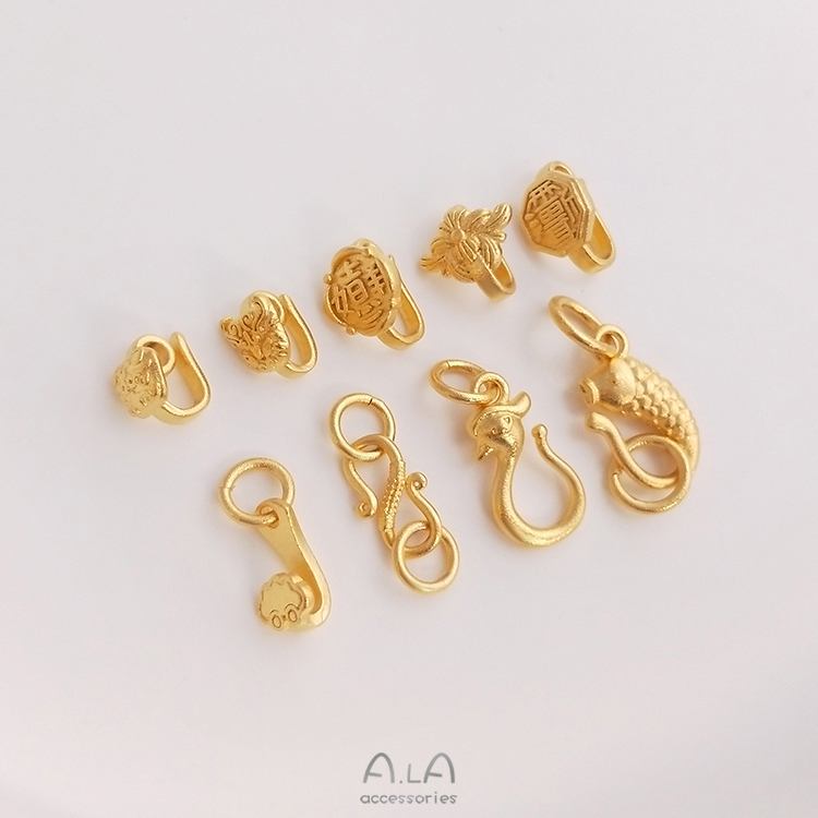 STRONG COLOR SHAJIN RUI BEAST AUSPICIOUS RUYI CLOSING BUCKLE DIY FISH-SHAPED BUCKLE S-SHAPED FISHHOOK BUCKLE BRACELET JEWELRY CONNECTION BUCKLE