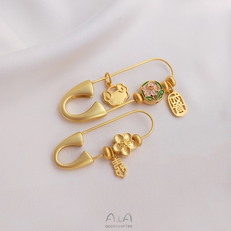 강력한 색상 유지 베트남 모래 골드 브로치 하이 엔드 브로치 수제 비즈 액세서리 펜던트 브로치 버클 DIY 액세서리