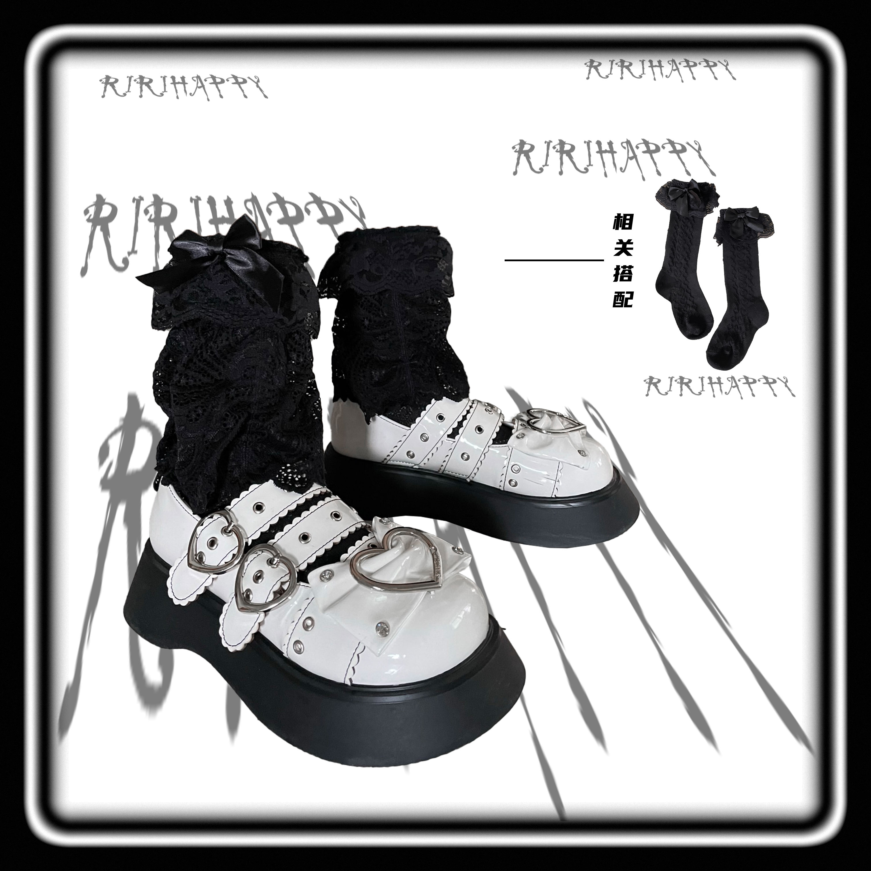 RIRIHAPPY DARK LACE LOLITA SHORT SLEEVES GOTHIC LEG COVERS