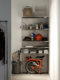 Shuangshan stainless steel storage rack living room multi-layer storage rack industrial style floor-standing bookcase clothing storage rack