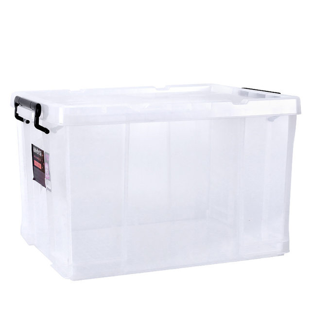 Transparent plastic box waterproof moisture-proof storage box thickened large size clothing storage suitcase factory pp