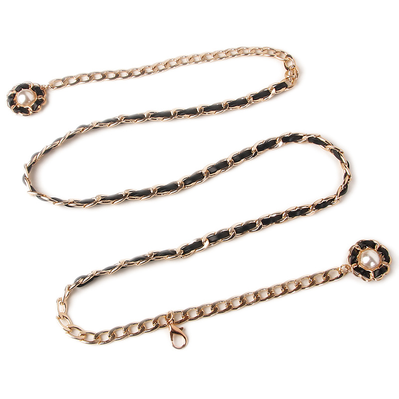 WOMENS WAIST CHAIN HIGH-QUALITY METAL WEAR LEATHER WOMENS PERSONALITY TREND FLOWER PENDANT SIMPLE PUNK WAIST CHAIN