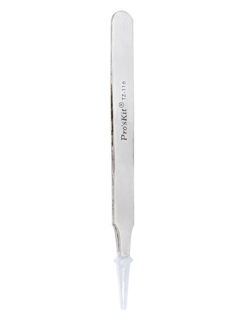 Taiwan Baogong Pro skirt TZ-116 stainless steel anti-magnetic flat mouth tweezers flat head tweezers (120mm)
