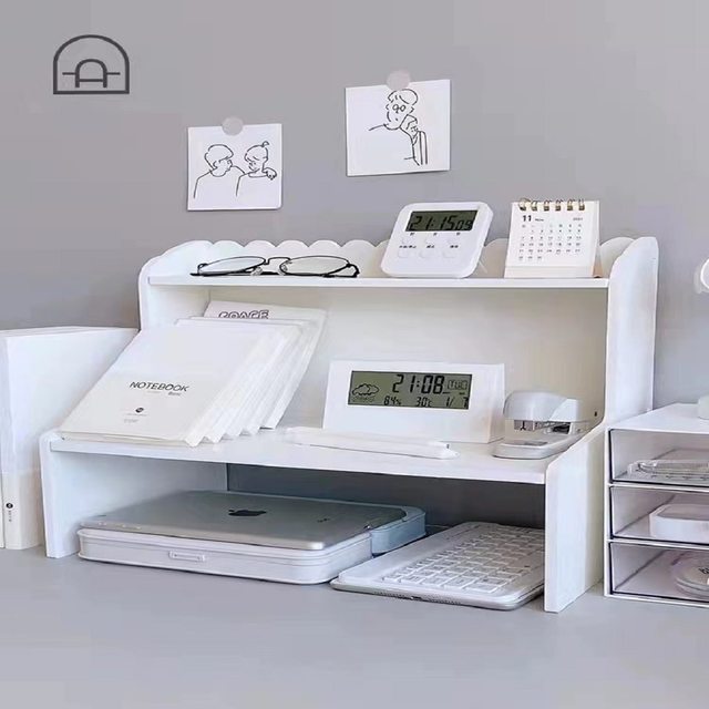 Ins wind desktop student storage rack multifunction desk cosmetics organization storage rack dormitory stationery storage box