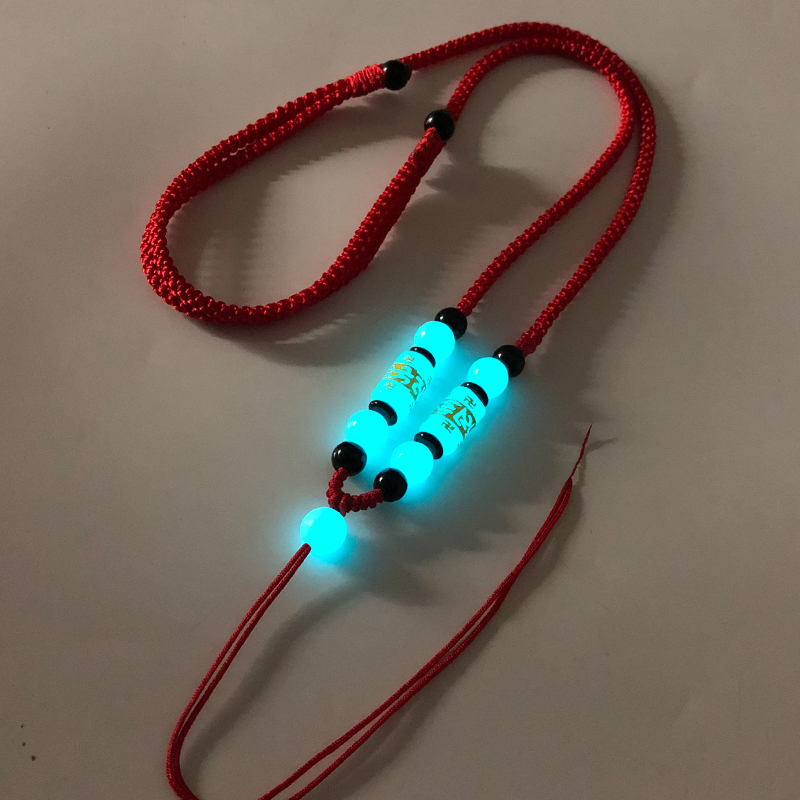 LUMINOUS STONE HAND-WOVEN PENDANT LANYARD GOLD JADE FEMALE JADE PENDANT LUMINOUS NECKLACE ROPE HANGING NECK NECK ROPE MALE