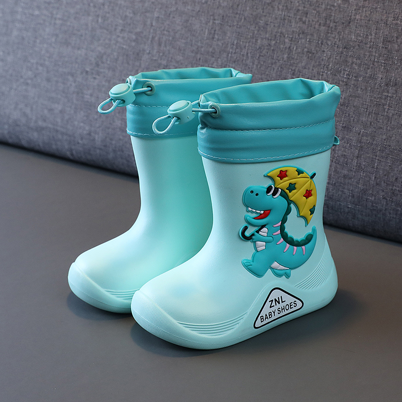 CHILDRENS RAIN BOOTS SPRING AND SUMMER WEAR WATERPROOF BOYS AND GIRLS RAIN BOOTS BABY THICKENED WATER SHOES LIGHT AND NON-SLIP CUTE RUBBER SHOES
