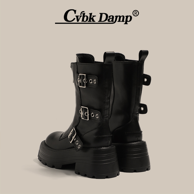 LEG ESSENCE HOT GIRL NICHE DESIGN SENSE 7.5CM THICK-SOLED MARTIN BOOTS WOMENS 2024 AUTUMN NEW KNIGHT BOOTS