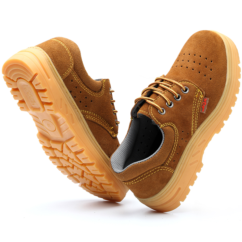 LABOR PROTECTION SHOES MENS STEEL TOE SUMMER BREATHABLE AND DEODORANT WORK SHOES LIGHT COW TENDON SOLES GENUINE LEATHER ANTI-SMASHING AND ANTI-STABBING CONSTRUCTION SHOES