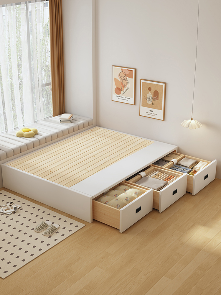[Горячая распродажа на заводе-изготовителе] Складная кровать tatami из массива дерева обеспечивает установку комплекта "от двери до двери" и пожизненное послепродажное обслуживание Изображение 1