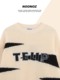 NOONOZ trendy brand American high street contrast embroidered pullover sweater men's loose vintage versatile sweater autumn