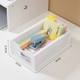 No-print white elevated storage box drawer dormitory organization box student stationery organization simple