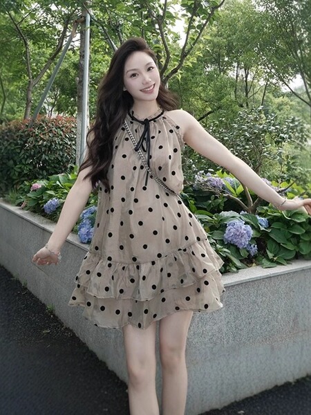 孕妇夏季连衣裙女2026新款时尚法式波点裙夏装小个子潮妈宽松裙子 — 4