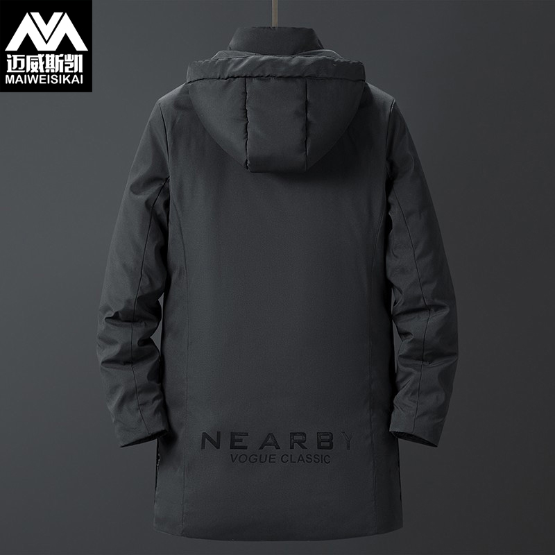 M-8XL FATTENING PLUS MENS DOWN JACKET WINTER YOUTH FAT MID LONG JAPANESE HOODED WINTER WEAR MENS PLUS SIZE
