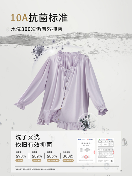宫熏莫代尔月子服产后睡衣家居四季薄款孕妇抗菌哺乳喂奶服套装 — 3