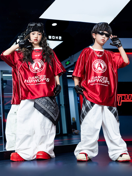 儿童演出服hiphop街舞童装炸街男童潮服套装夏季架子鼓表演服女童 — 3