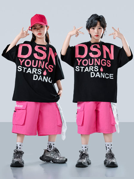 街舞儿童潮服夏季多巴胺少儿hiphop舞台表演服男女童炸街演出服装 — 4