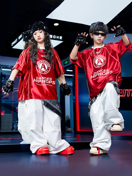 儿童演出服hiphop街舞童装炸街男童潮服套装夏季架子鼓表演服女童