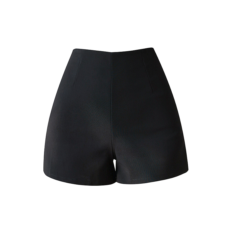 COUNTER WOMENS BLACK SEXY HIGH-WAISTED DESIGN SHORTS FOR SMALL WOMEN THIN AND SEXY HIGH-END SUMMER HOT PANTS