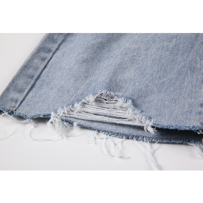 2024 신형 카운터 청바지 벨트 트렌디한 로우 엣지 쿼터 팬츠 홀 레트로 루즈 카운터 철수