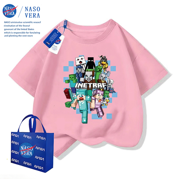NASA联名我的世界夏季儿童短袖T恤时尚痞帅男童休闲运动半袖上衣 — 3