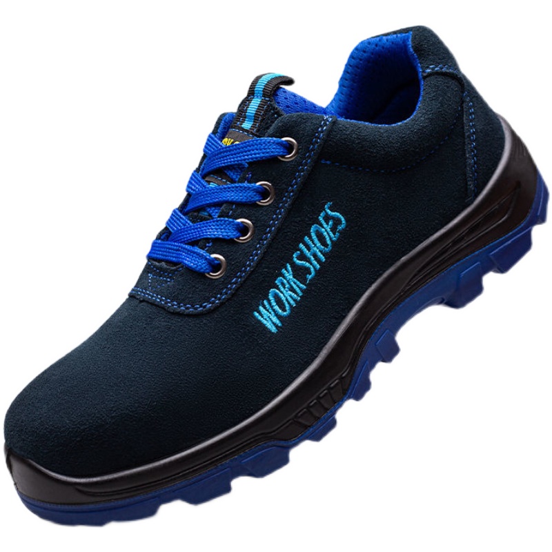 LABOR INSURANCE SHOES MENS SUMMER BREATHABLE SAFETY WORK SHOES LIGHT STEEL TOE CAP ANTI-SMASHING ANTI-STAB SOLID BOTTOM PROTECTIVE SHOES COWHIDE