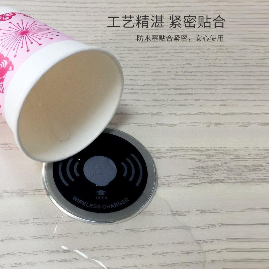 내장형 무선 충전기 데스크탑 고속 충전 가구 사무실 15W 스마트폰 USB 케이블 구멍 QI APPLE HUAWEI