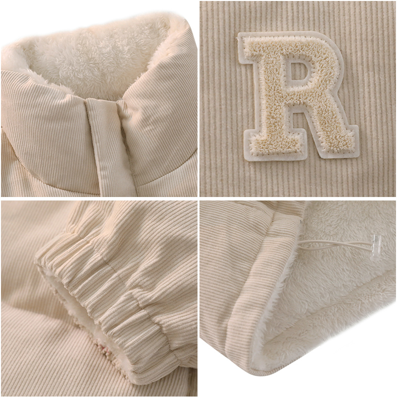 NASA CO-BRANDED LAMB VELVET COTTON JACKET MENS JACKET CORDUROY WINTER DOUBLE-SIDED WEARING COTTON JACKET PLUS VELVET THICK COTTON JACKET