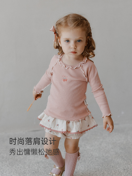 【新品】OAK FAMILY女童长袖t恤儿童打底衫秋装圆领纯色上衣 — 5