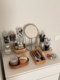 Long-termism丨Ratwoven makeup brush storage makeup desktop cosmetics dressing table eyebrow pencil lipstick storage box basket