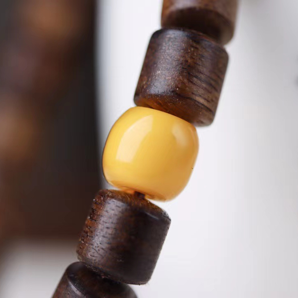 달리 베트남 나트랑 황 QINAN AGARWOOD 배럴 구슬 팔찌 남성 밀랍 팔찌 여성 문화 및 민족 스타일 액세서리 쥬얼리