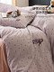 TeenieWeenie taro mud purple cotton double layer yarn bed four-piece set pure cotton 1.5m1.8m sheet and quilt cover