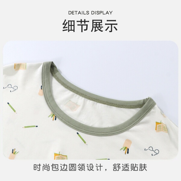莫代尔儿童睡衣春夏季薄款男童家居服男孩内衣套装青少年秋衣秋裤 — 5