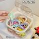 Children's hair accessories storage box desktop large capacity jewelry box with lid for girls' rubber band hairpin cute particles