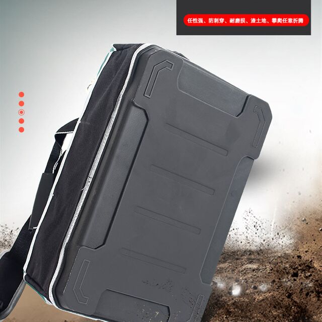 Plastic bottom tool kit pull rod large capacity square bag sturdy and durable Electrician woodworking tool storage bag hardware bag