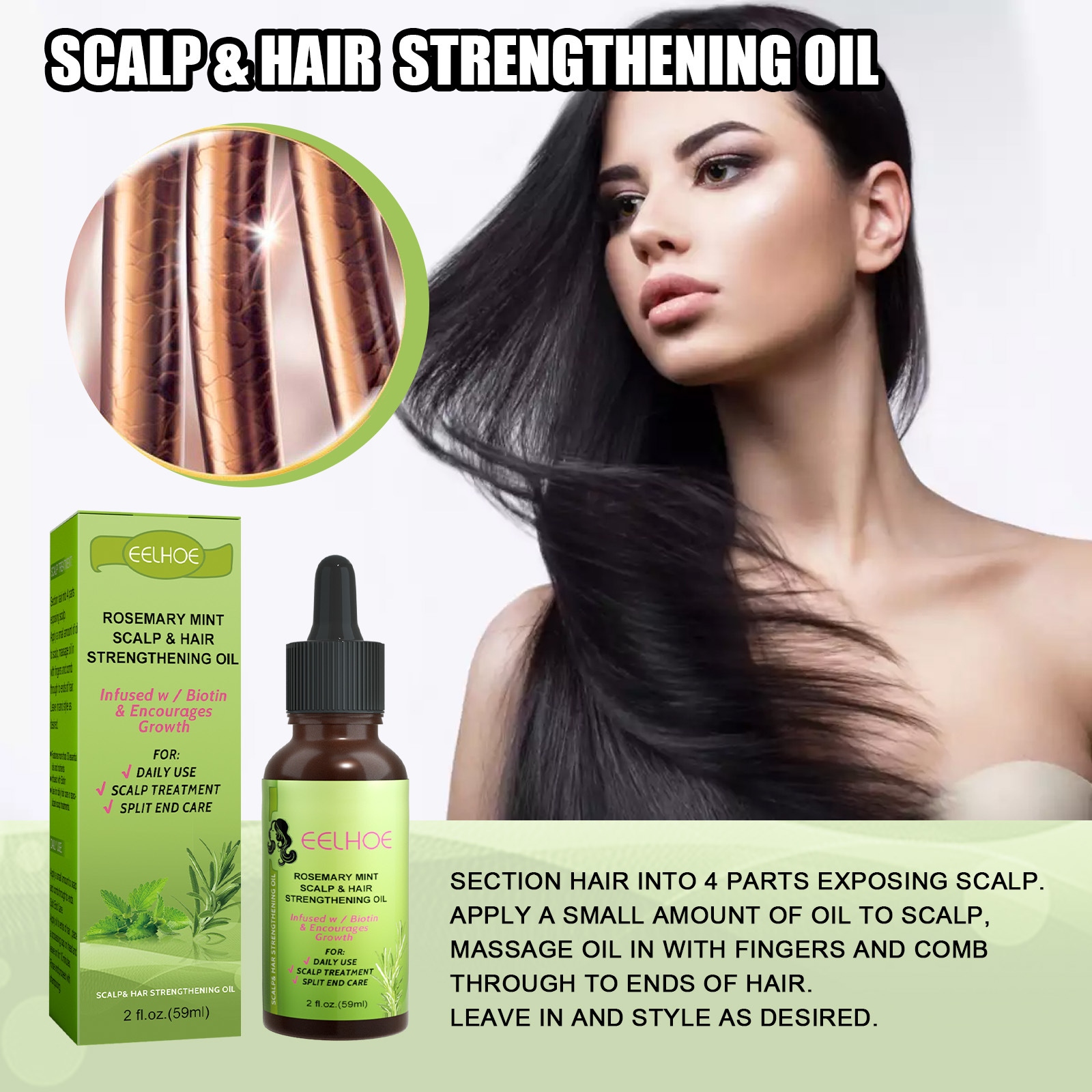 SOFTENING AND STRENGTHENING HAIR GROWTH LIQUID SCALP MASSAGE