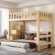 Solid wood ladder cabinet upper bed and lower table combination elevated bed sheet upper floor empty wardrobe upper bed hanging small children's apartment