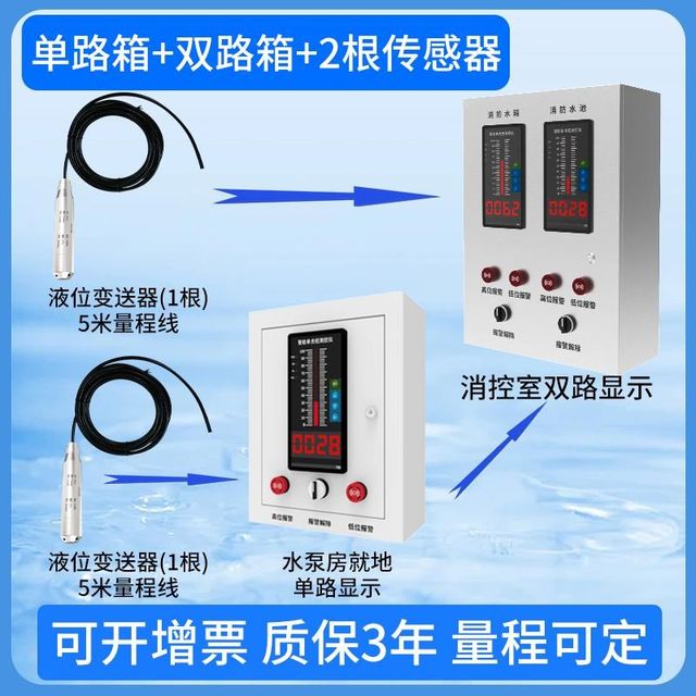 Liquid level water level display input electronic water tank level gauge transmitter fire water tank W liquid level display installation