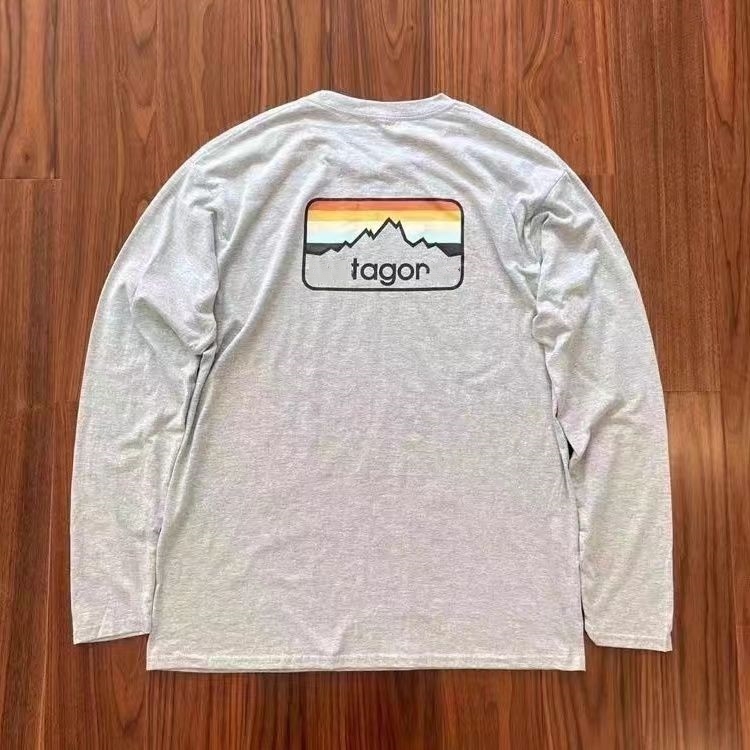 EUROPEAN GOODS ORIGINAL SINGLE OUTDOOR MENS AND WOMENS MOUNTAIN PRINT SHORT-SLEEVED LOOSE LONG-SLEEVED UNDERSHIRT COUPLES