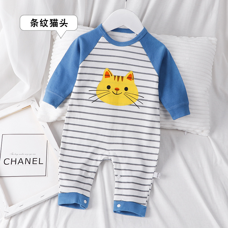 2 FOLD DISCOUNT STORE NEWBORN ONESIES AUTUMN CLOTHES COTTON FULL MOON CRAWLING CLOTHES PAJAMAS CHILDRENS 0-2 YEARS OLD