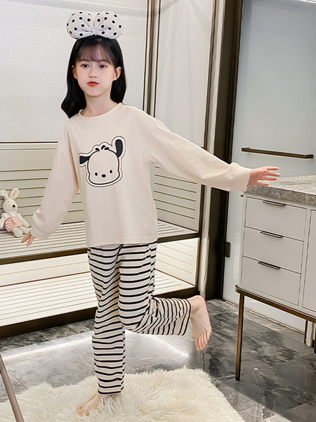 2026新款儿童家居服中大童小孩夏季空调服长袖女童睡衣春秋款纯棉 — 5