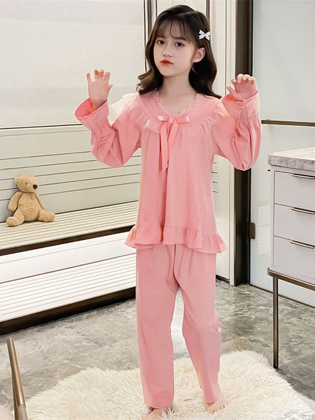 2026新款长袖中大童女孩公主风秋季家居服套装儿童睡衣女童春秋款 — 5