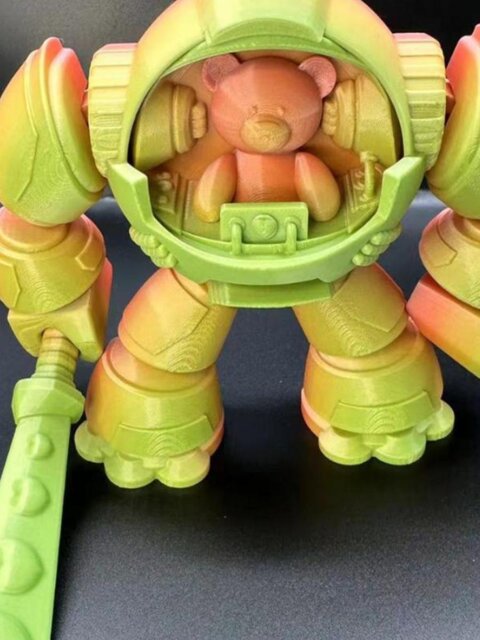 3D printer mecha bear assembly model toy ornaments figure peripheral gift decompression artifact