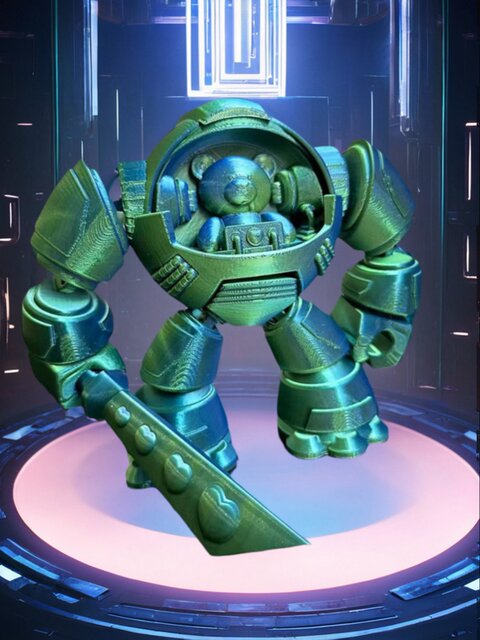 3D printer mecha bear assembly model toy ornaments figure peripheral gift decompression artifact