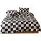 Ins style chessboard plaid cotton terracotta cotton four-piece set Class A pure cotton quilt M-set sheets and bed fittings knitted cotton bedding products
