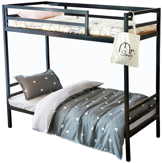 Pure cotton three-piece shelf j-wall student dormitory single-bed and quilt set employee dormitory bedding set