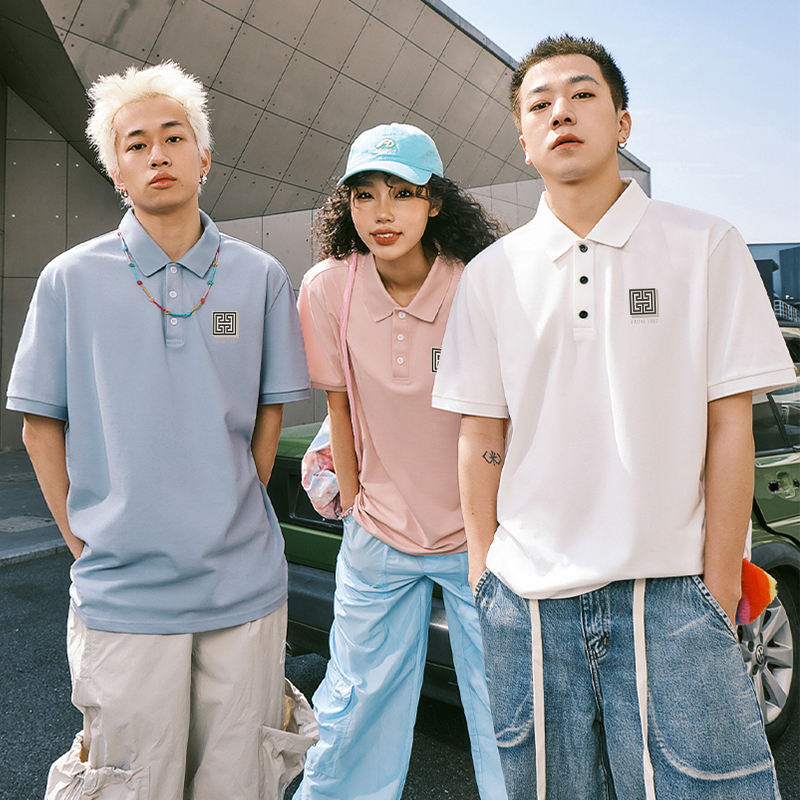 JEANSWEST POLO SHIRT MENS 2024 NEW TRENDY BRAND AMERICAN RETRO PLUS SIZE MENS T-SHIRT IS VERSATILE AND THIN SHORT SLEEVED BLACK