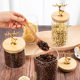 Nordic round storage jar glass seal jar household tea tangerine peel storage desktop elk cover stripes