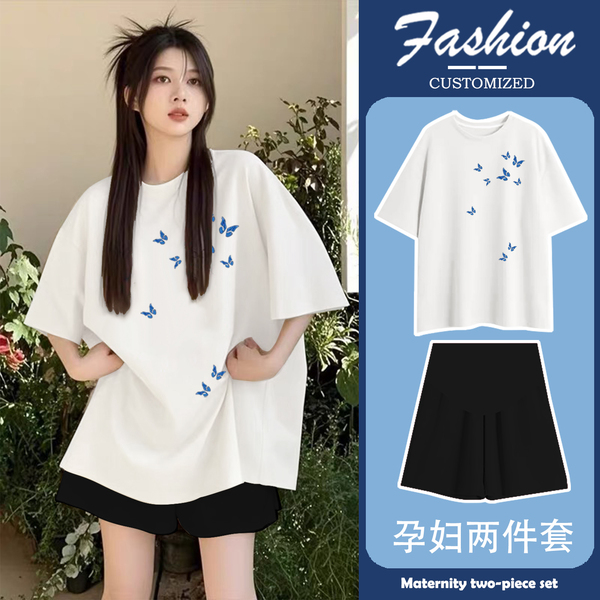 孕妇套装夏季2026新款上衣女潮妈孕期穿搭不显怀洋气高级感孕妇裤 — 4